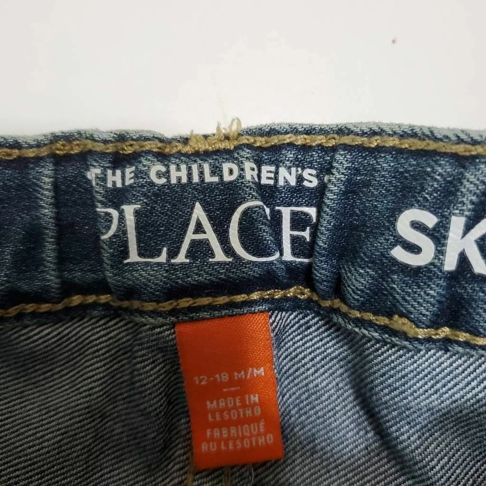 The Children's Place Unisex Skinny Jeans Blue Pockets Medium Wash Denim 12-18 M